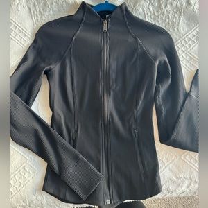 Athleta Salutation Jacket - Black Ribbed